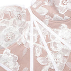 White Sequin Lace Bandeau Top