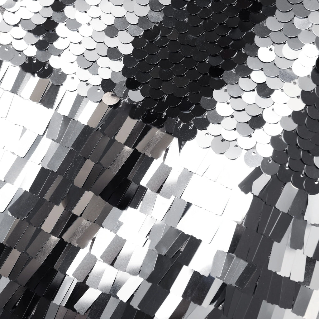 Silver Gradient Sequin Midi Skirt