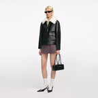 Black Leather Fur Collar Jacket