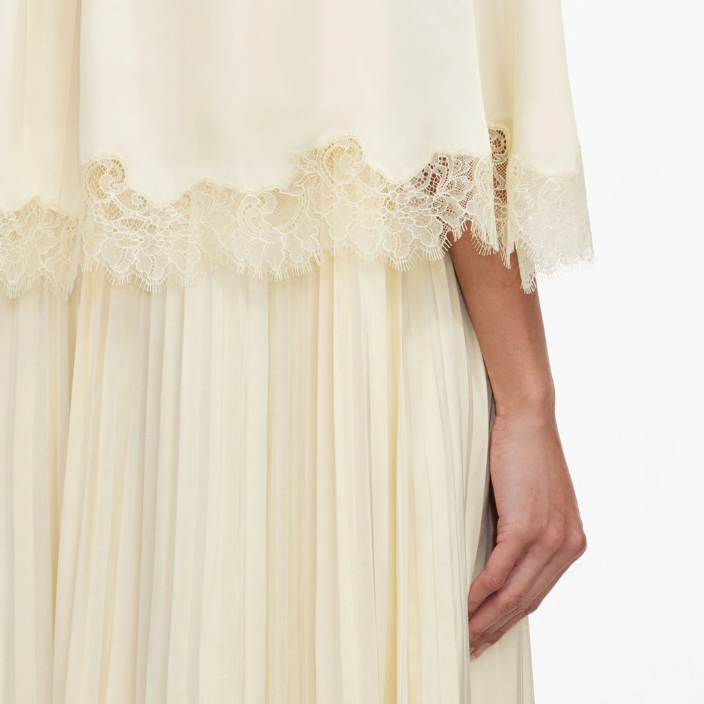 Yellow Tie Neck Cape Maxi Dress