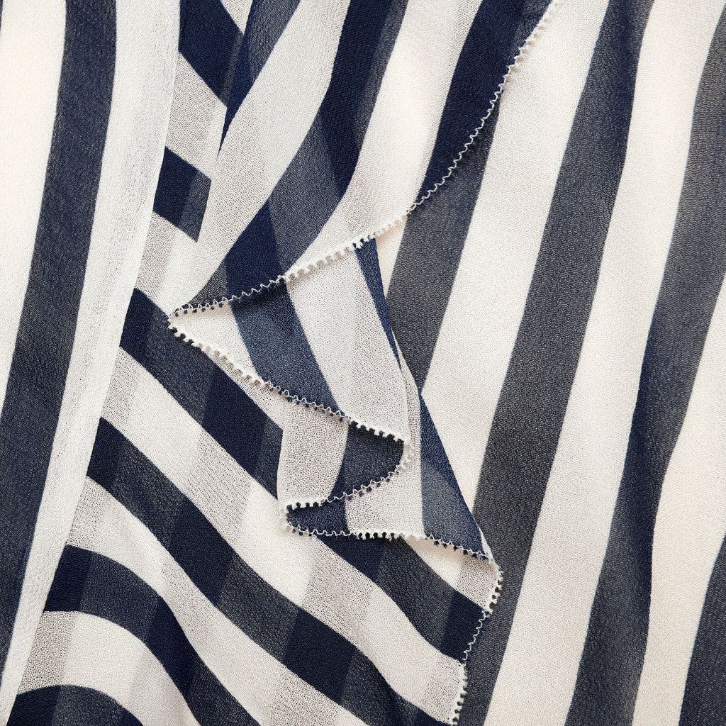 Navy Stripe Georgette Maxi Dress
