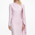 Pink Jersey Drape Maxi Dress