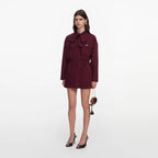 Plum Twill Tie Neck Playsuit