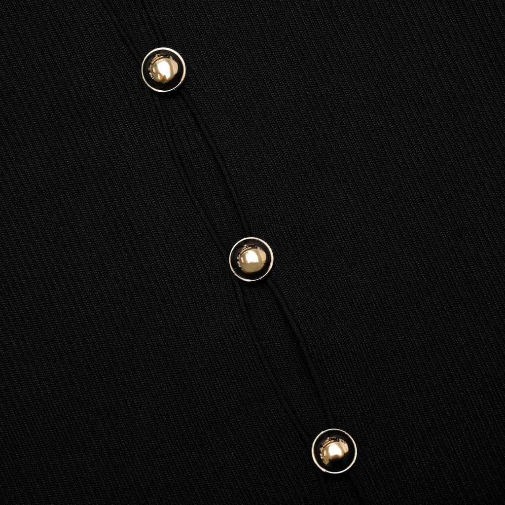 Black Keyhole Knit Top