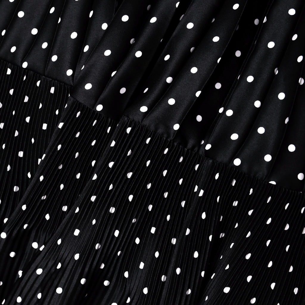 Black Polka Dot Frill Maxi Dress