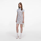 Blue Guipure Lace Mini Dress