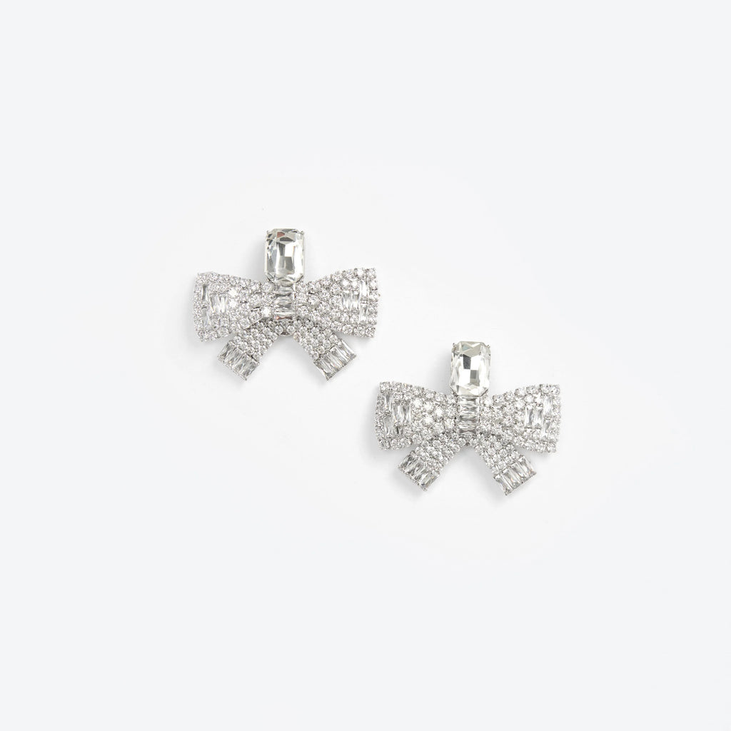 Large Crystal Bow Earrings