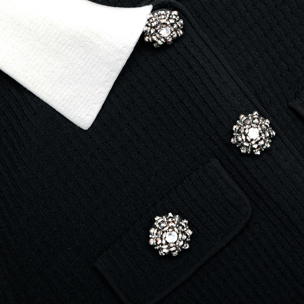 Black Tailored Knit Mini Dress