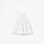 White Cotton Embroidered Dress