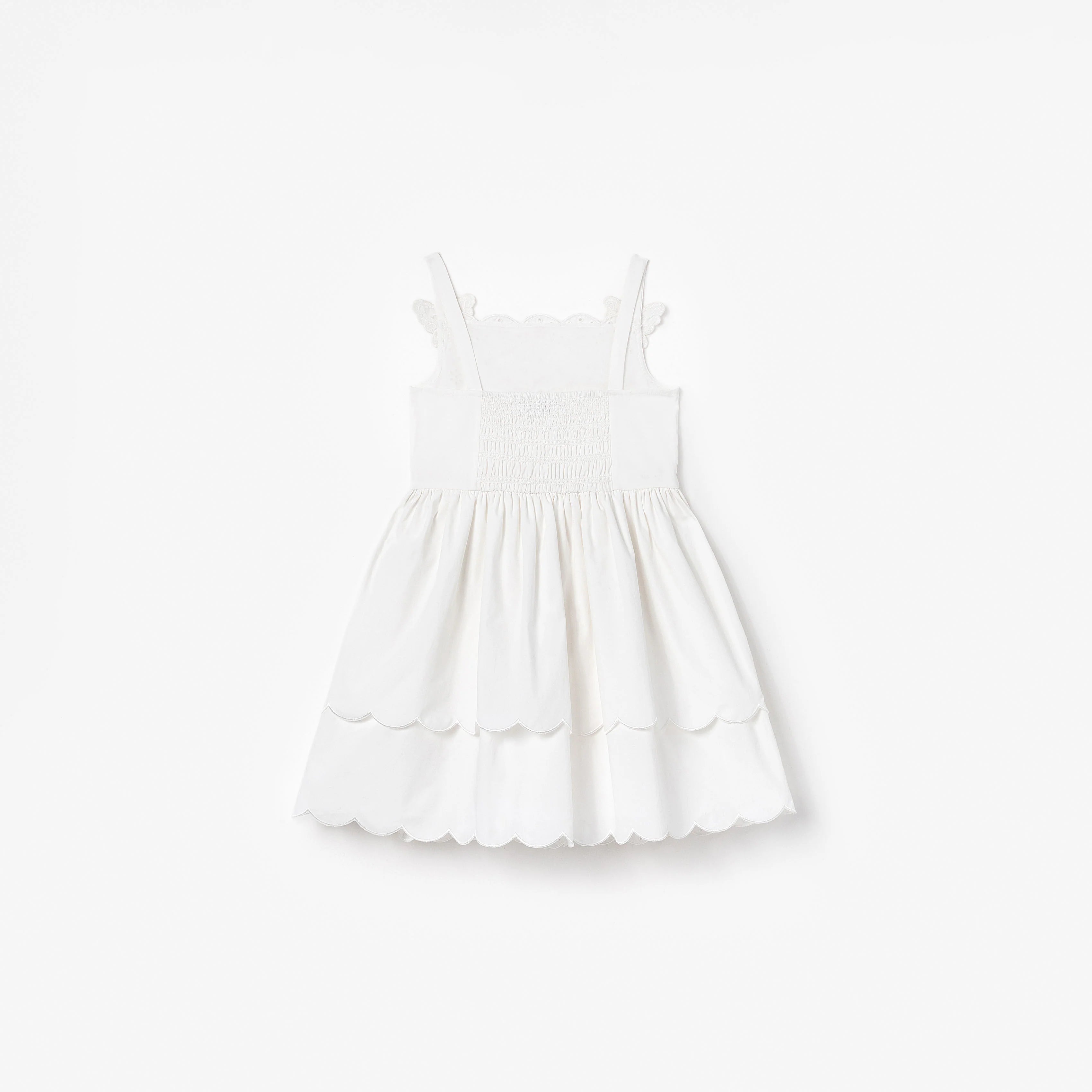 White Cotton Embroidered Dress