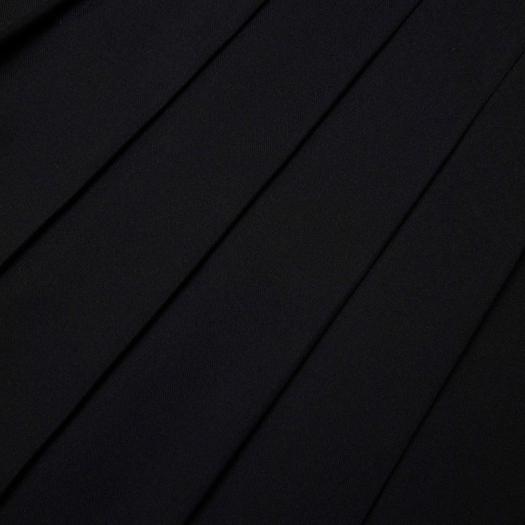 Black Pleated Twill Maxi Skirt