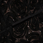 Black Tulle Lace Sequin Midi Dress