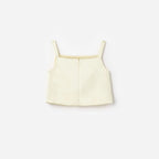 Yellow Satin Sequin Flower Top