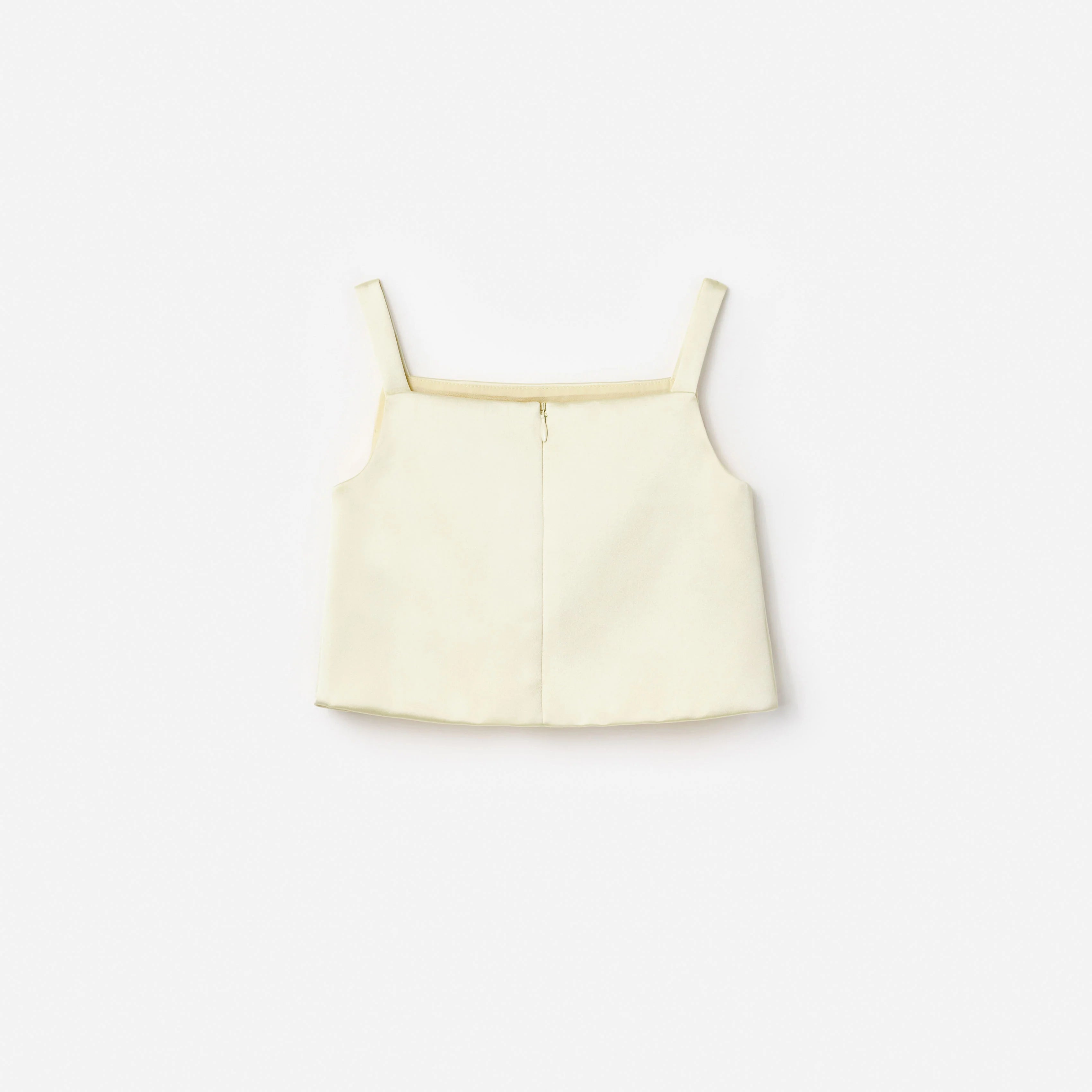 Yellow Satin Sequin Flower Top