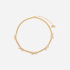 Gold Crystal Bow Necklace