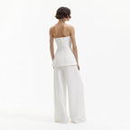 White Bandeau Crepe Jumpsuit