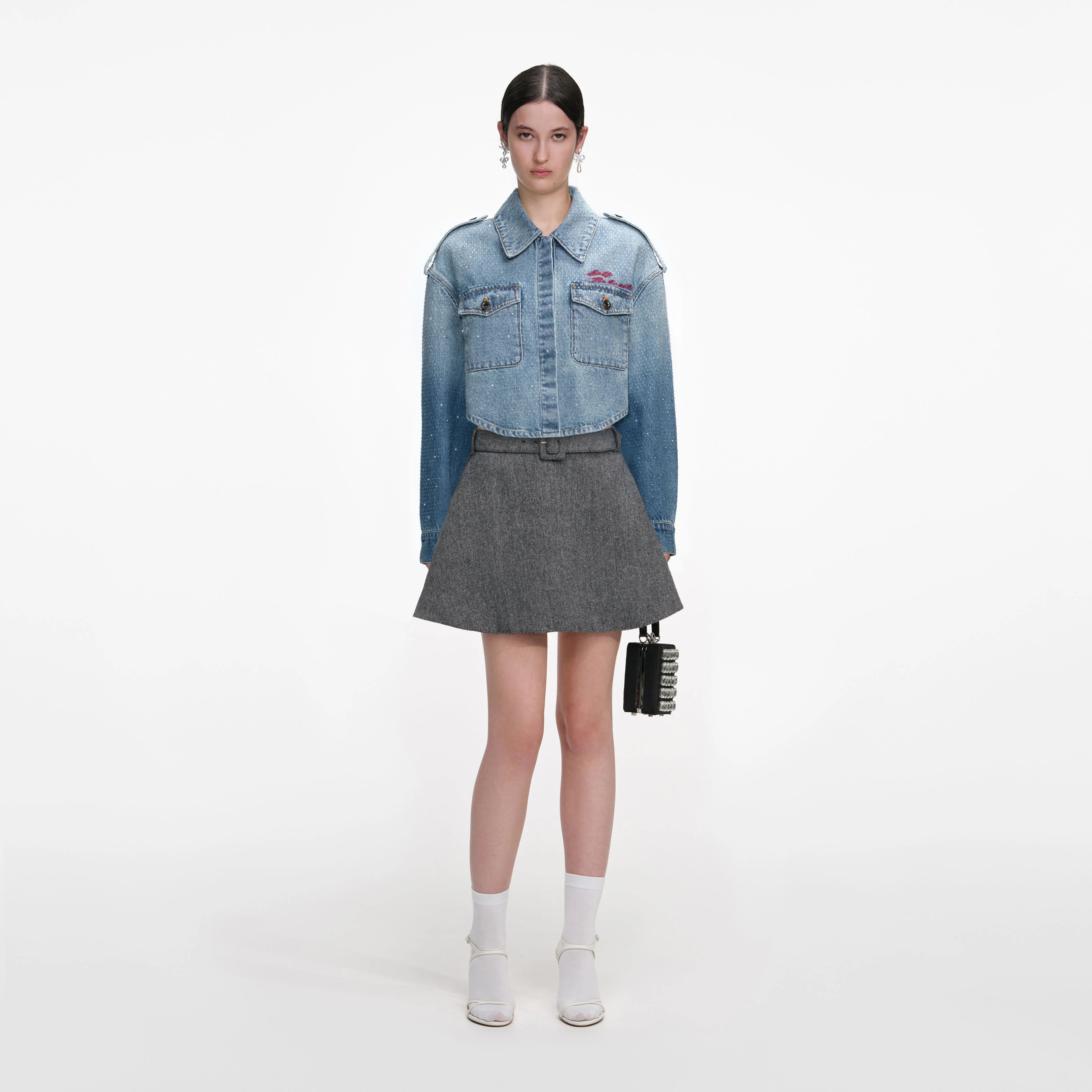 Rhinestone Denim Shirt