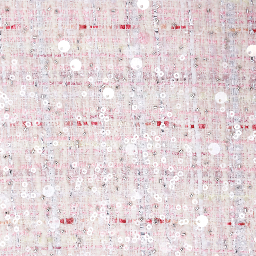 Pink Sequin Boucle Shorts