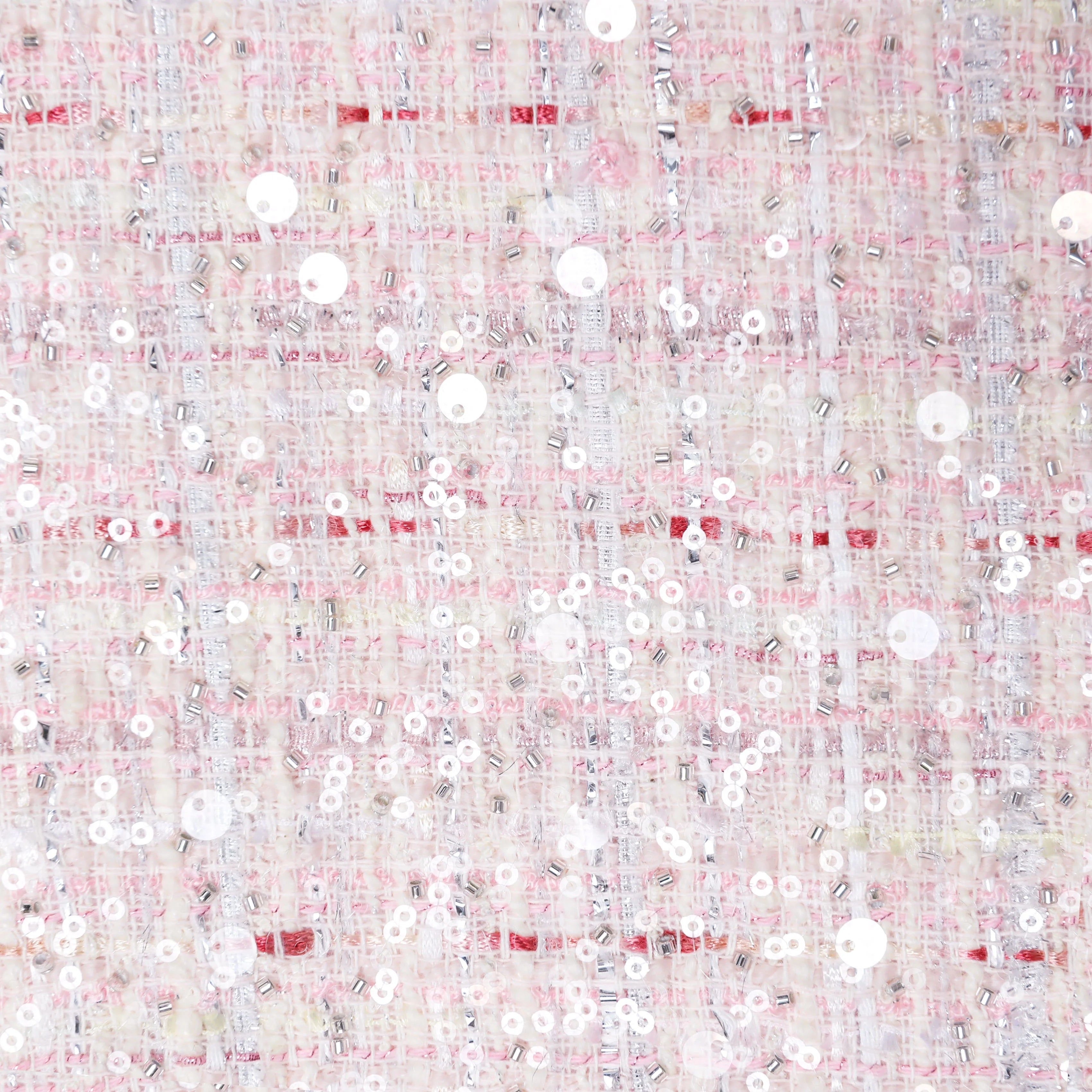 Pink Sequin Boucle Shorts