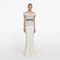 Check Boucle Satin Maxi Dress