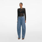 Black Organza Lace Top