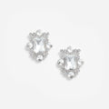 Silver Crystal Cluster Earrings