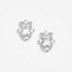 Silver Crystal Cluster Earrings
