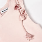 Pink Satin Sleeveless Flower Dress