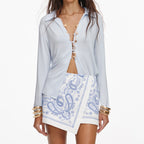 Blue Viscose Jersey Top