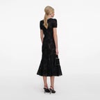 Black Tulle Lace Midi Dress