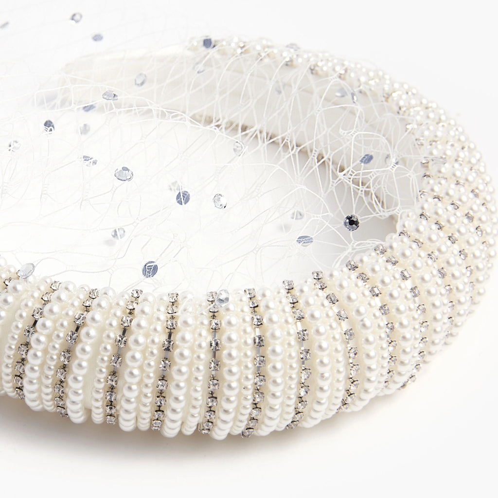 Crystal Embellished Veil Headband
