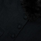 Black Tailored Boucle Fur Jacket