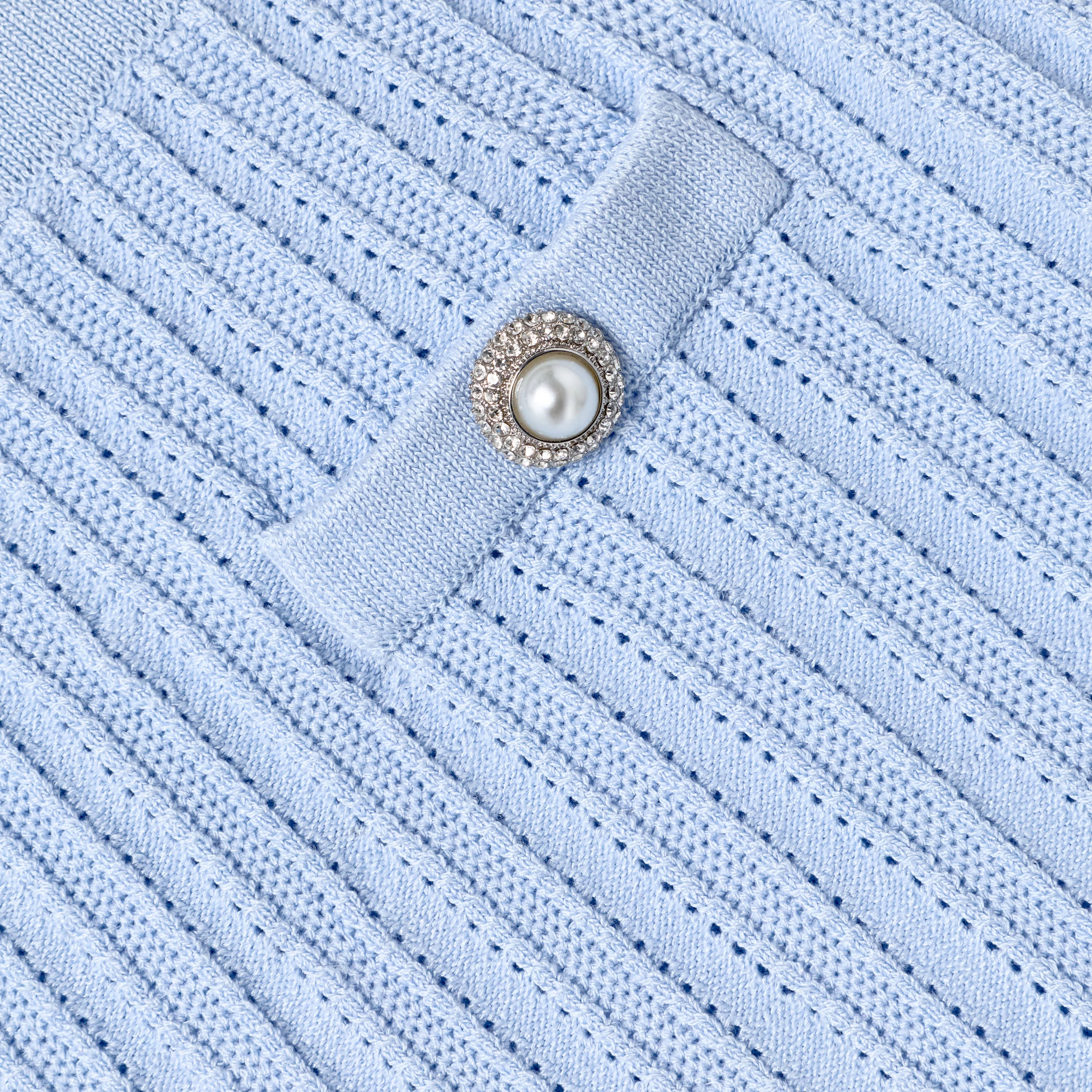 Blue Frill Trim Knit Skirt