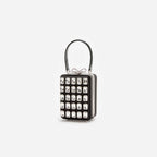 Black Satin Crystal Micro Bag