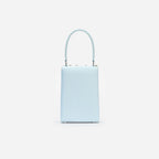 Blue Satin Crystal Mini Bow Bag