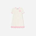 Cream Knit Flower Hem Mini Dress