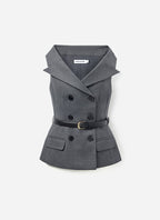 Grey Wool Tailored Top