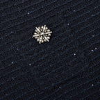 Navy Textured Knit Mini Skirt