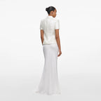 White Sequin Tailored Maxi Dress
