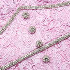 Pink Cord Lace Midi Dress
