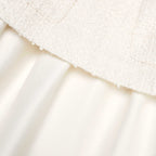 Cream Boucle Taffeta Midi Dress