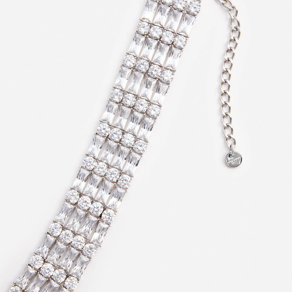 Silver Crystal Choker
