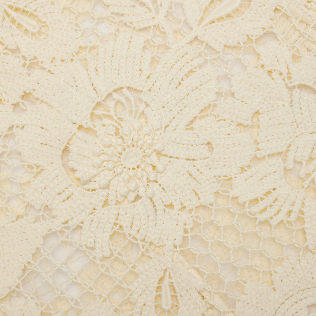 Yellow Crochet Lace Midi Dress