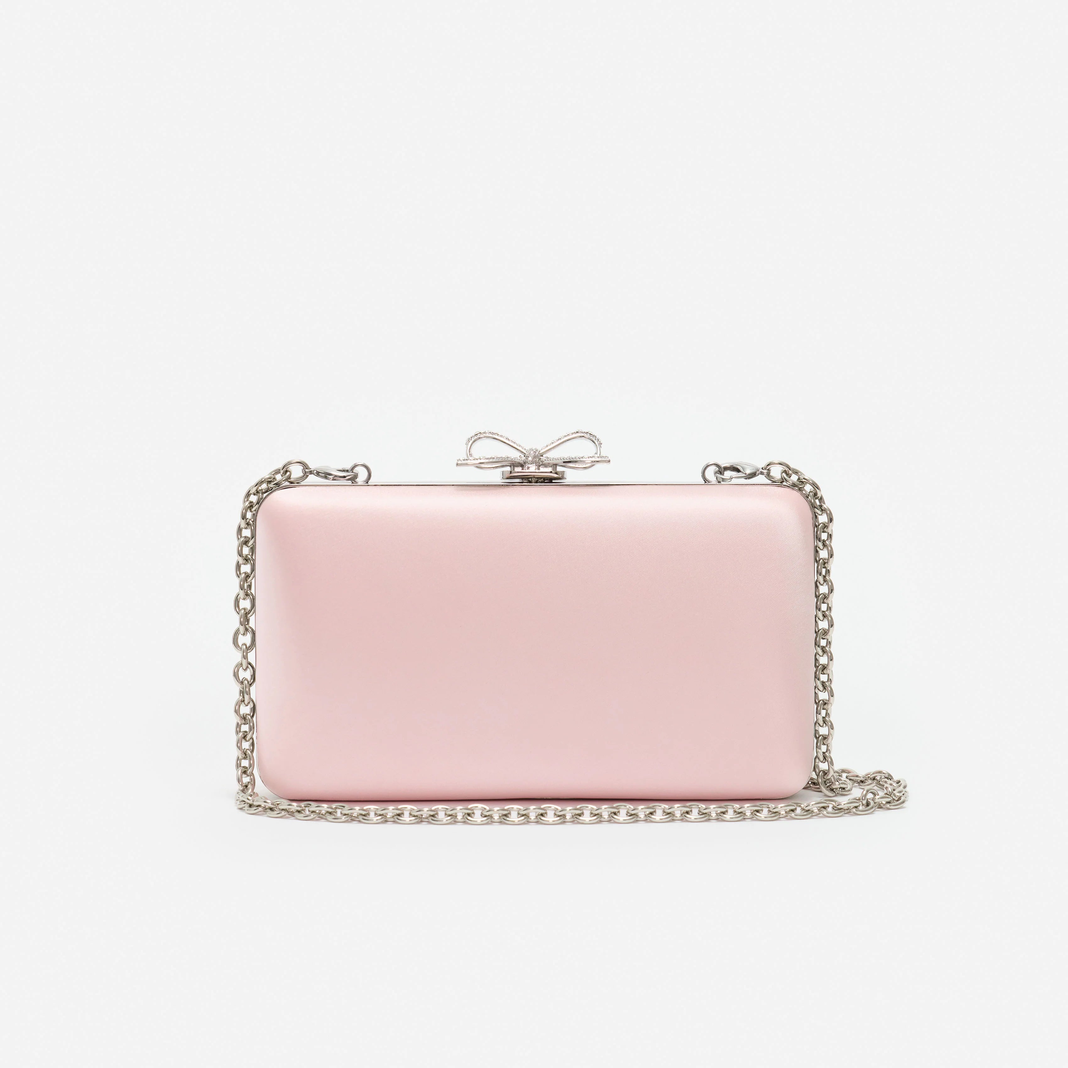 Pink Satin Clutch Bag