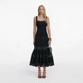 Black Crepe Midi Dress