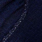 Navy Boucle Midi Dress