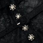 Black Lace Ruffle Maxi Dress