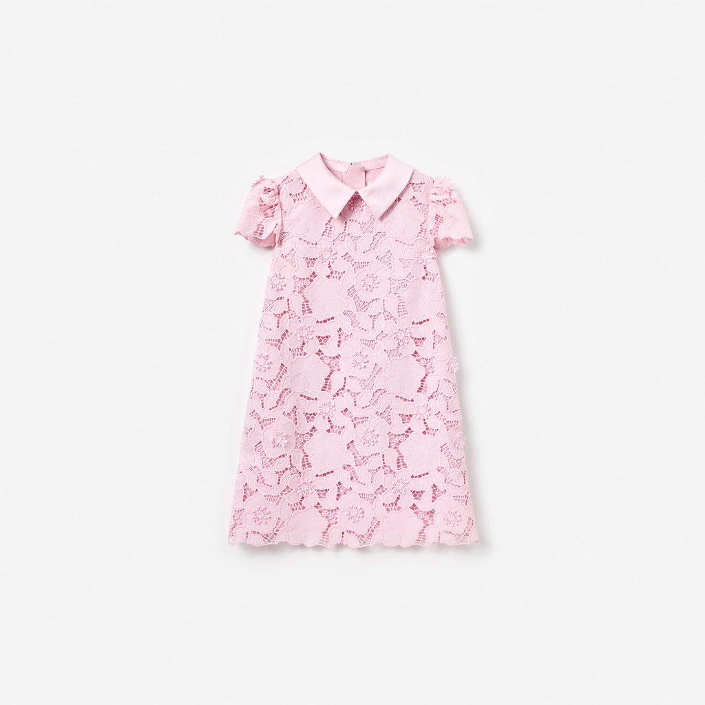 Pink Flower Lace Dress