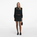 Black Viscose Lace Blouse