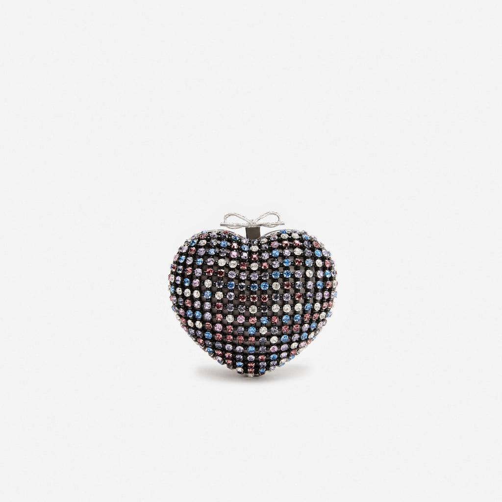 Multi Crystal Heart Clutch